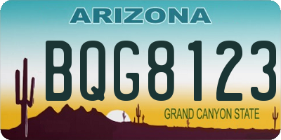 AZ license plate BQG8123