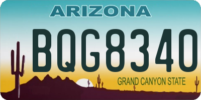 AZ license plate BQG8340