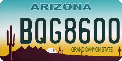 AZ license plate BQG8600