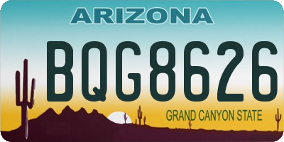 AZ license plate BQG8626