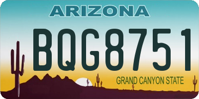 AZ license plate BQG8751