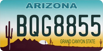 AZ license plate BQG8855