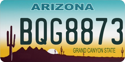 AZ license plate BQG8873