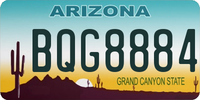 AZ license plate BQG8884
