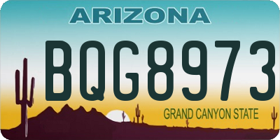 AZ license plate BQG8973