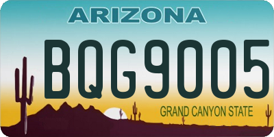AZ license plate BQG9005