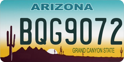 AZ license plate BQG9072