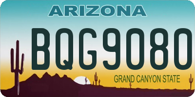 AZ license plate BQG9080