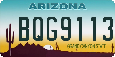 AZ license plate BQG9113