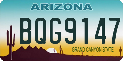 AZ license plate BQG9147
