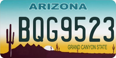 AZ license plate BQG9523
