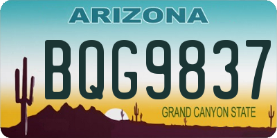 AZ license plate BQG9837