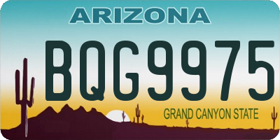 AZ license plate BQG9975