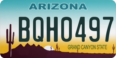 AZ license plate BQH0497