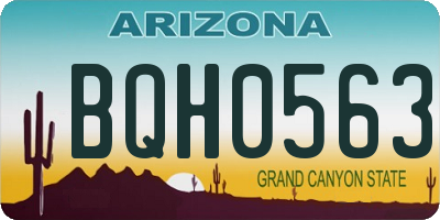 AZ license plate BQH0563