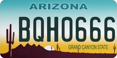 AZ license plate BQH0666