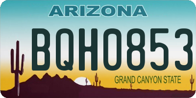AZ license plate BQH0853