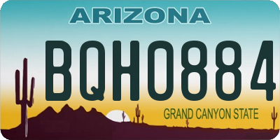 AZ license plate BQH0884