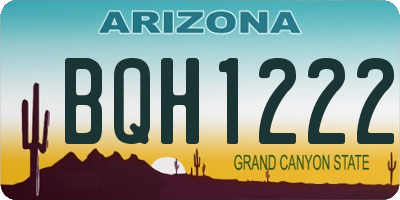 AZ license plate BQH1222