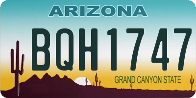 AZ license plate BQH1747