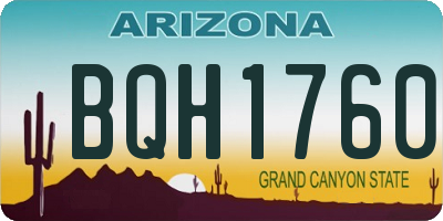 AZ license plate BQH1760