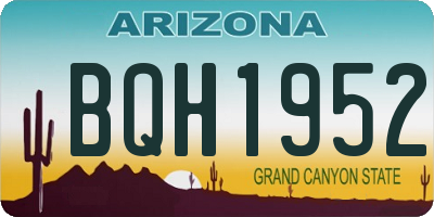AZ license plate BQH1952