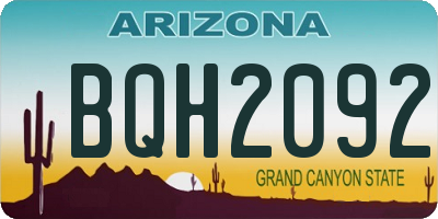 AZ license plate BQH2092