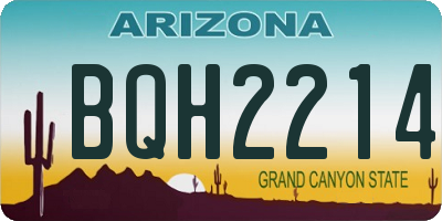AZ license plate BQH2214