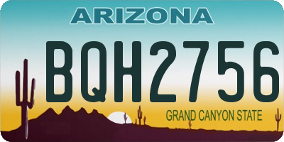 AZ license plate BQH2756