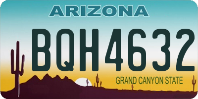 AZ license plate BQH4632
