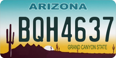 AZ license plate BQH4637