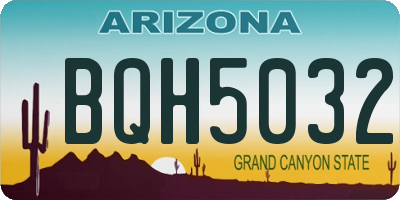 AZ license plate BQH5032