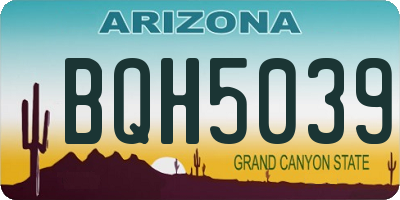 AZ license plate BQH5039