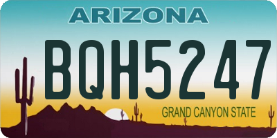AZ license plate BQH5247