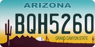 AZ license plate BQH5260