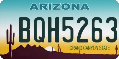AZ license plate BQH5263