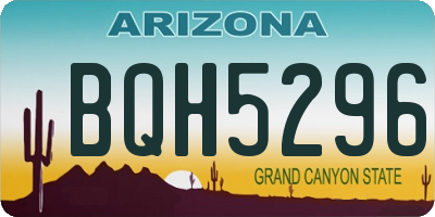 AZ license plate BQH5296