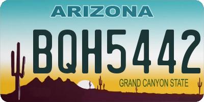 AZ license plate BQH5442