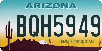 AZ license plate BQH5949