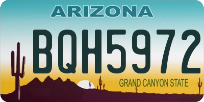 AZ license plate BQH5972