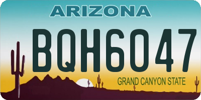AZ license plate BQH6047