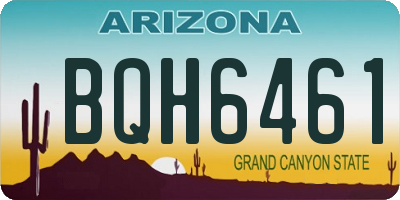 AZ license plate BQH6461