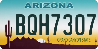 AZ license plate BQH7307
