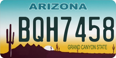 AZ license plate BQH7458
