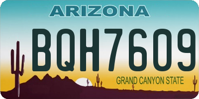 AZ license plate BQH7609
