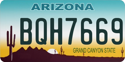 AZ license plate BQH7669