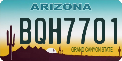 AZ license plate BQH7701