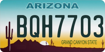 AZ license plate BQH7703