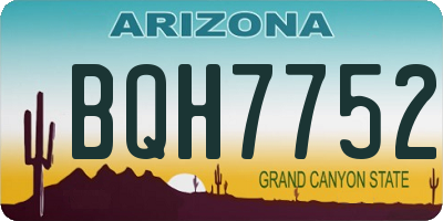AZ license plate BQH7752