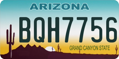 AZ license plate BQH7756
